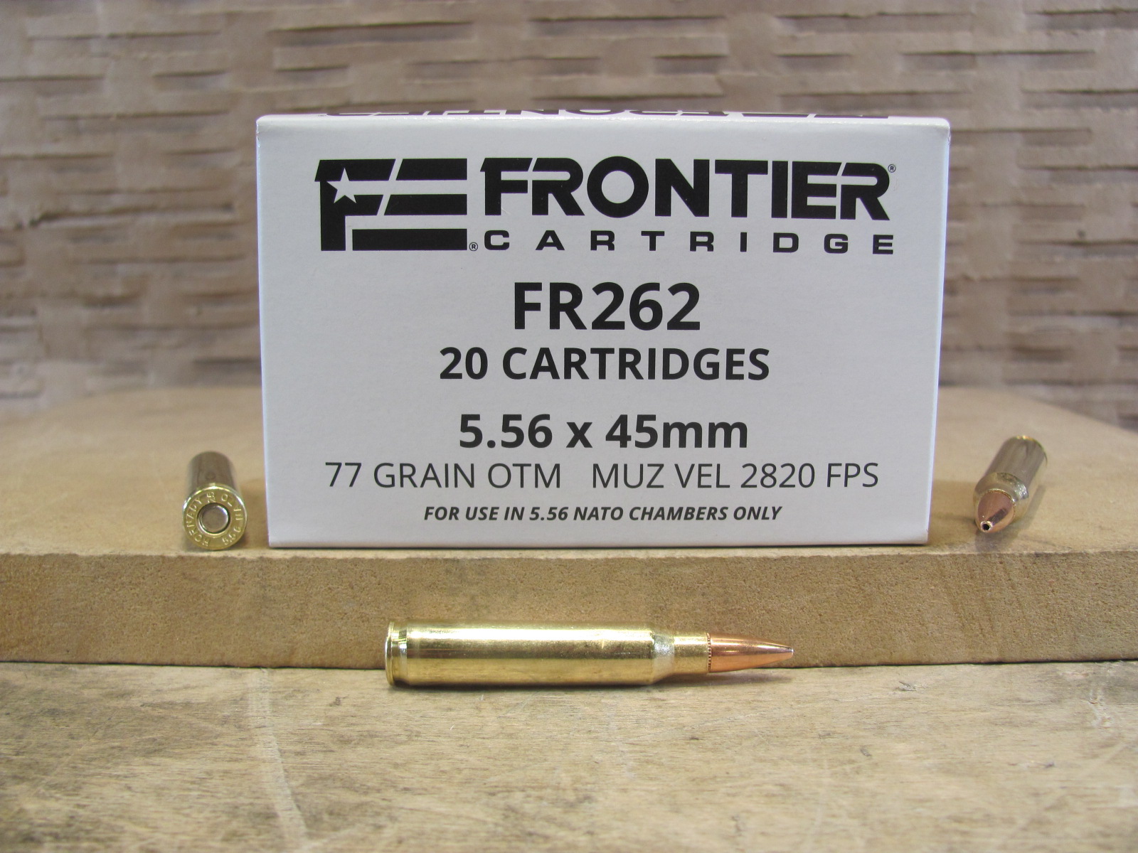 500 Round Case - 5.56 x 45mm 77 Grain Open Tip Match Frontier Ammo - FR262 - FOR USE IN 5.56 NATO CHAMBERS ONLY