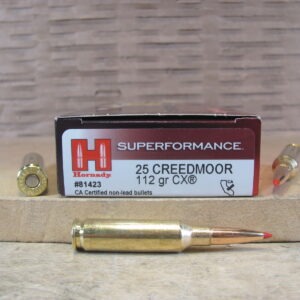20 Round Box - 25 Creedmoor 112 Grain CX Hornady Superformance Ammo - 81423