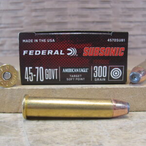 20 Round Box - 45-70 Govt 300 Grain Federal American Eagle Subsonic Target Soft Point  Ammo - 4570SUB1