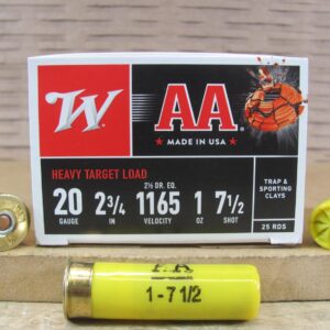 25 Round Box - 20 Gauge 2.75 Inch 1165 FPS 1 Ounce 7.5 Shot Winchester AA Heavy Target Load Ammo - AAH207
