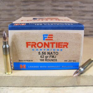 150 Round Box - 5.56 NATO 62 Grain FMJ Hornady Frontier Ammo - FR2615