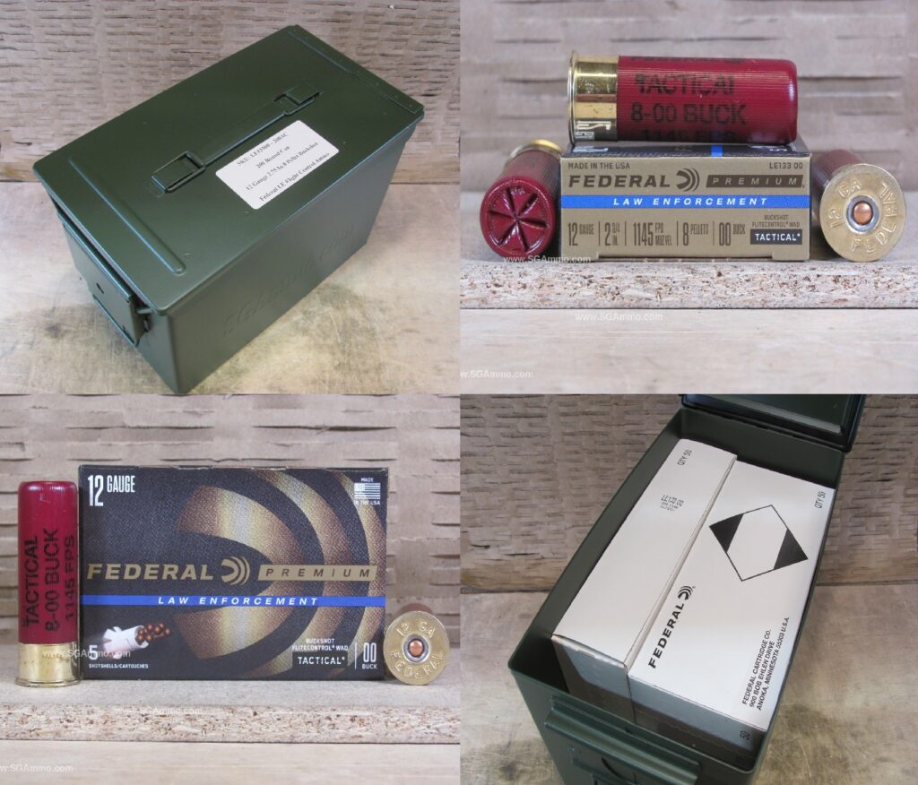 Federal Flite Control Pattern 200 Round Can – 12 Gauge 2.75 Inch 8 Pellet 00 Buckshot Federal Flite ...