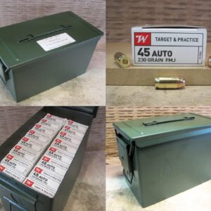 800 Round Can - 45 Auto / ACP Winchester 230 Grain FMJ Ammo - Q4170 - Packed in PA108 SAW Canister
