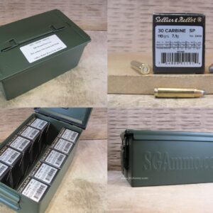 500 Round Flat Can - 30 Carbine 110 Grain Soft Point Sellier Bellot Ammo - SB30B - Packed in Metal Canister