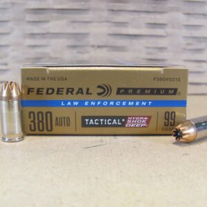 50 Round Box - 380 Auto 99 Grain Hollow Point Federal Hydra Shok LE Ammo - P380HSD1G