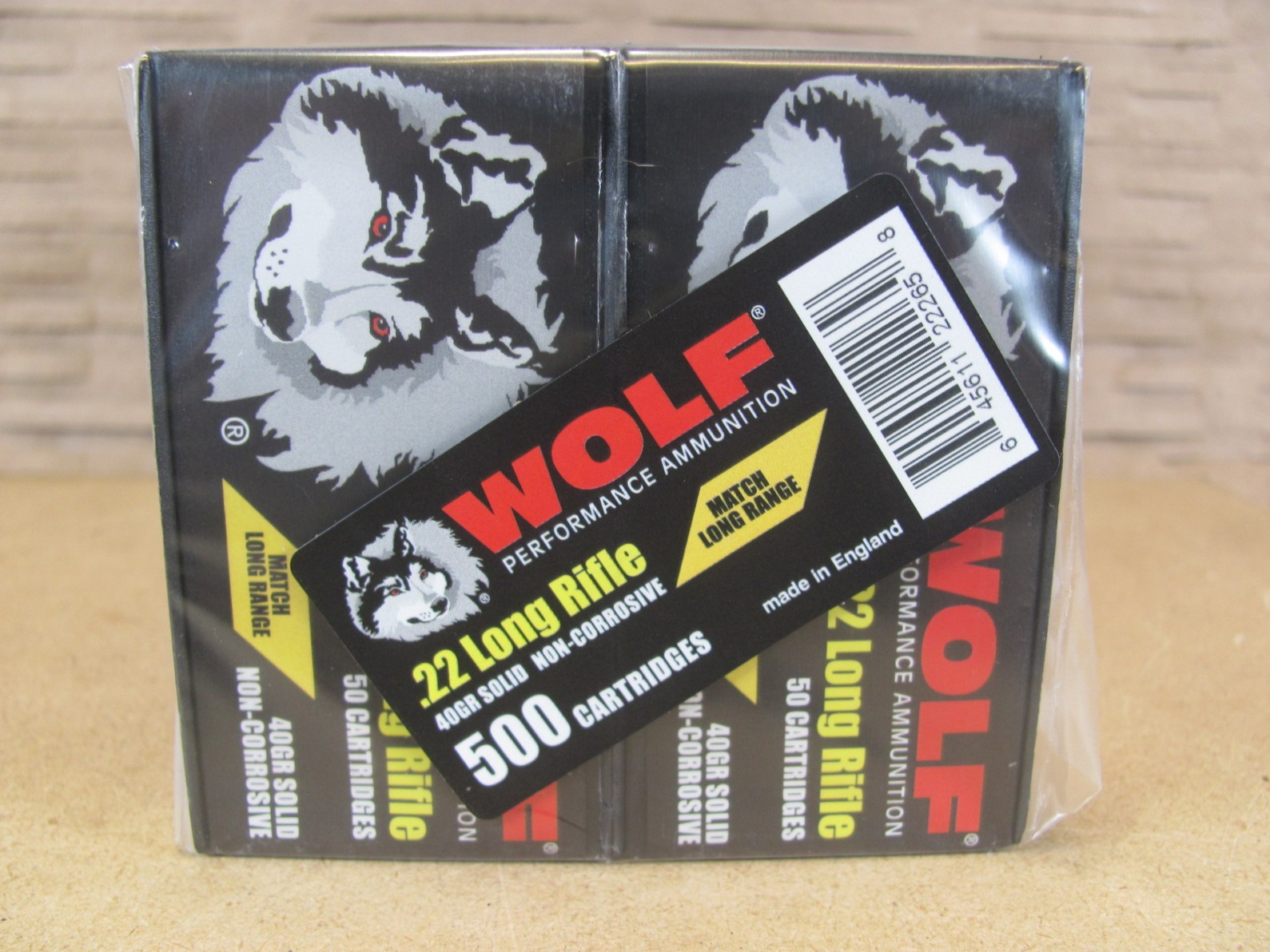 500 Round Brick - 22LR Wolf Match Long Range 40 Grain Lead Solid Non-Corrosive Ammo - Made by Eley in England